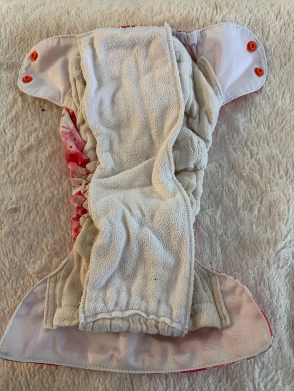 5/$25 Kids Adjustable Cloth Diaper Pink Unicorn Print with Orange Snaps